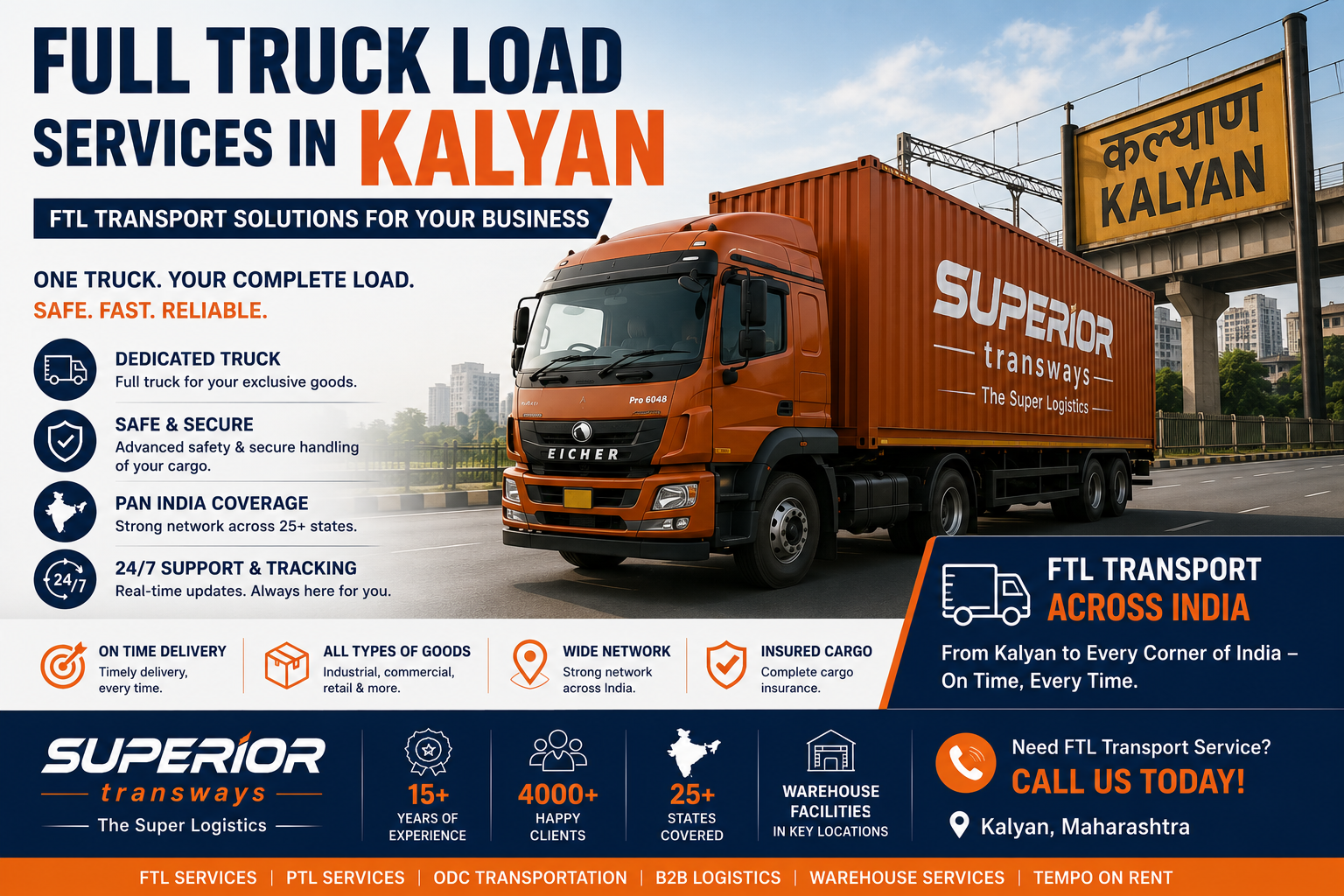 Full Truck Load Services in Kalyan | FTL Transport