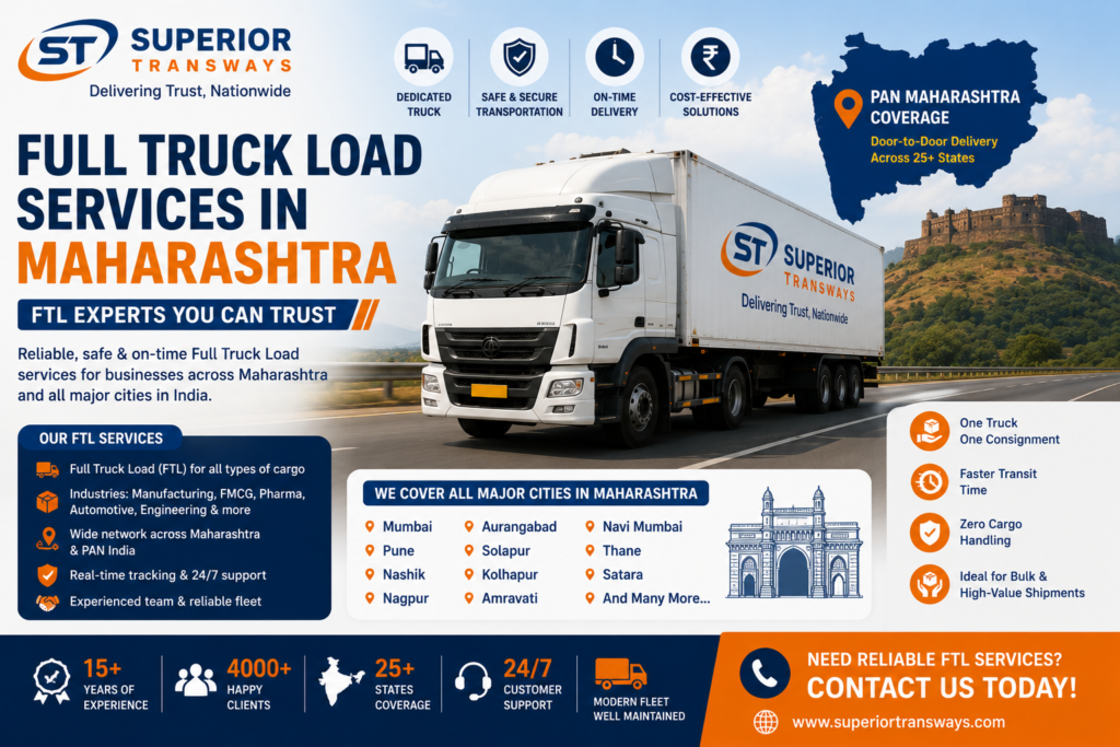 Full Truck Load Services in Maharashtra | FTL Experts