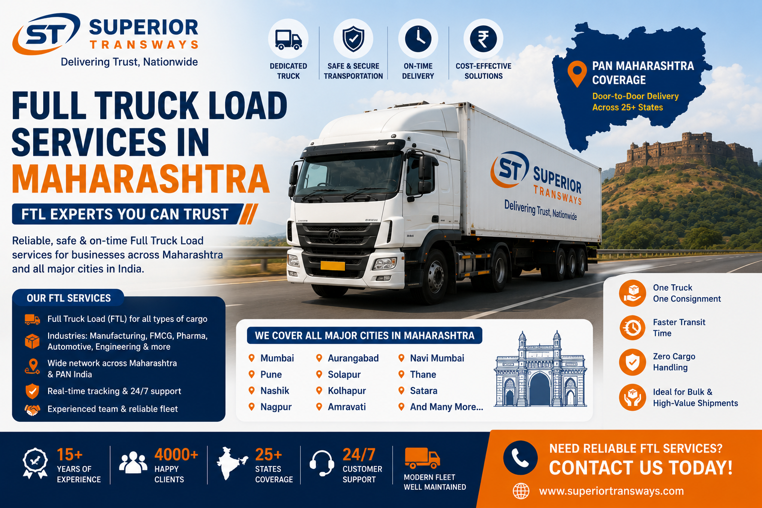 Full Truck Load Services in Maharashtra | FTL Experts