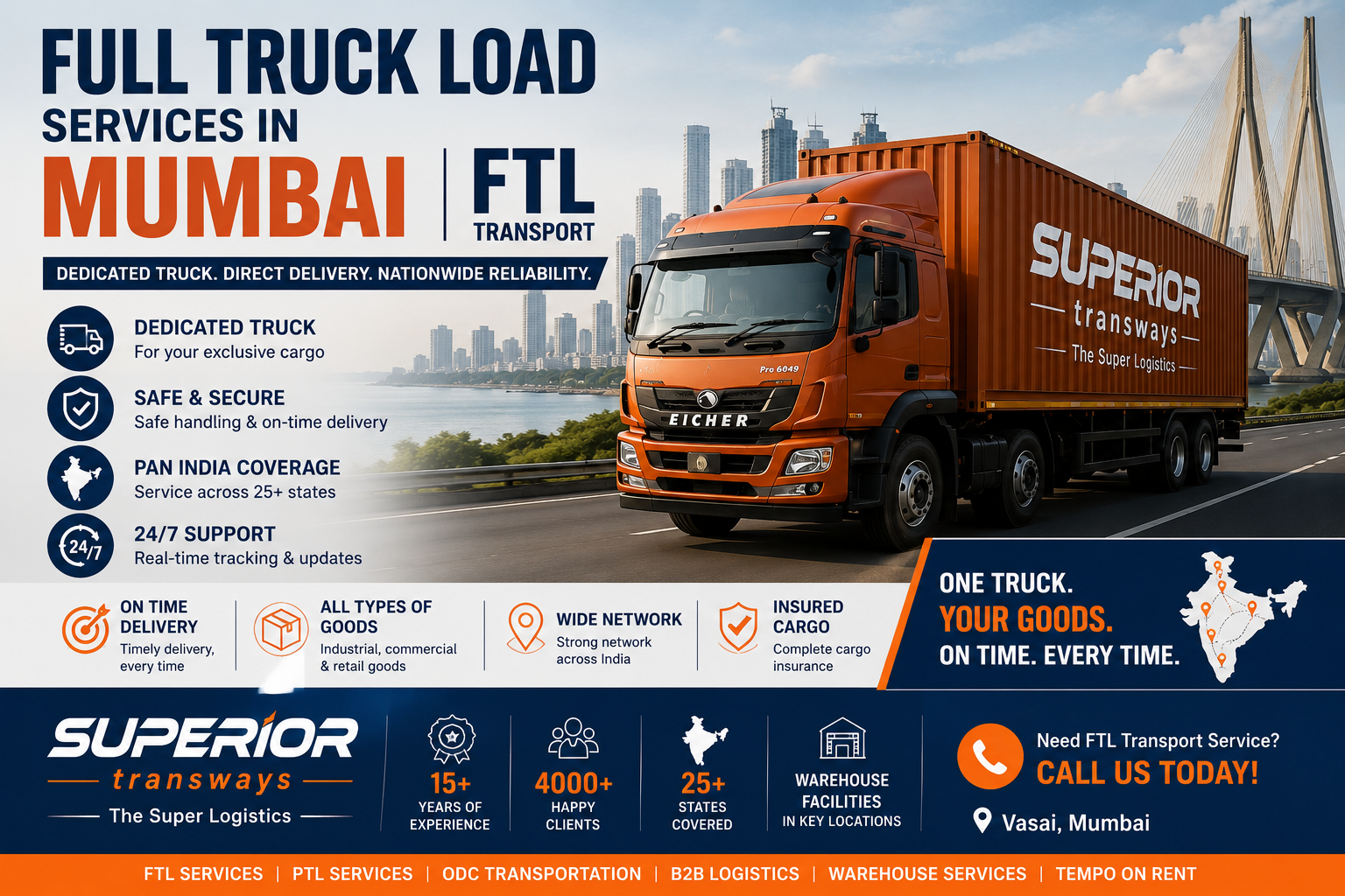 Full Truck Load Services in Mumbai | FTL Transport