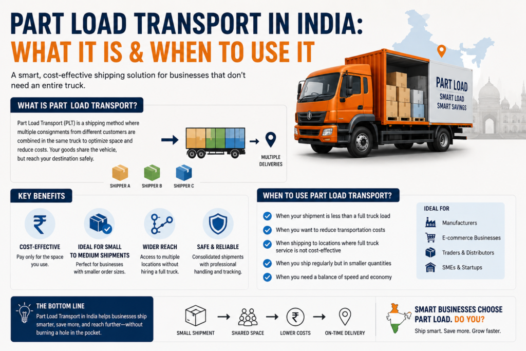 Part Load Transport in India: What It Is & When to Use It