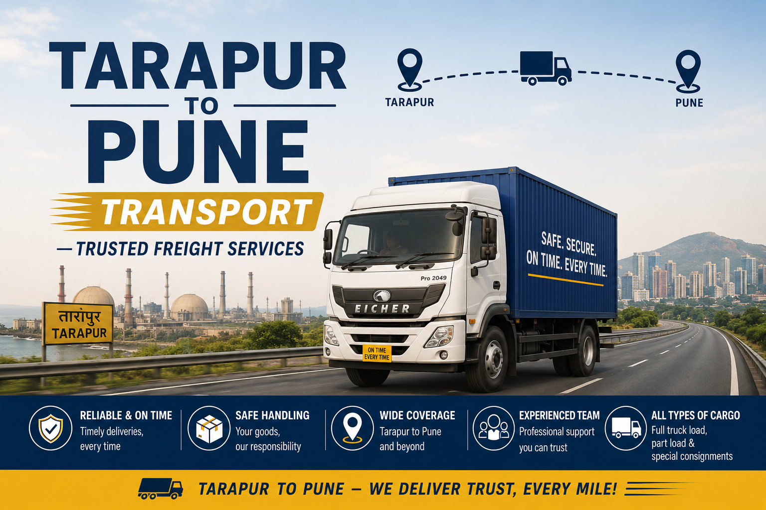 Tarapur to Pune Transport – Trusted Freight Services