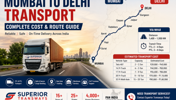 Mumbai to Delhi Transport: Cost & Route Guide 2026