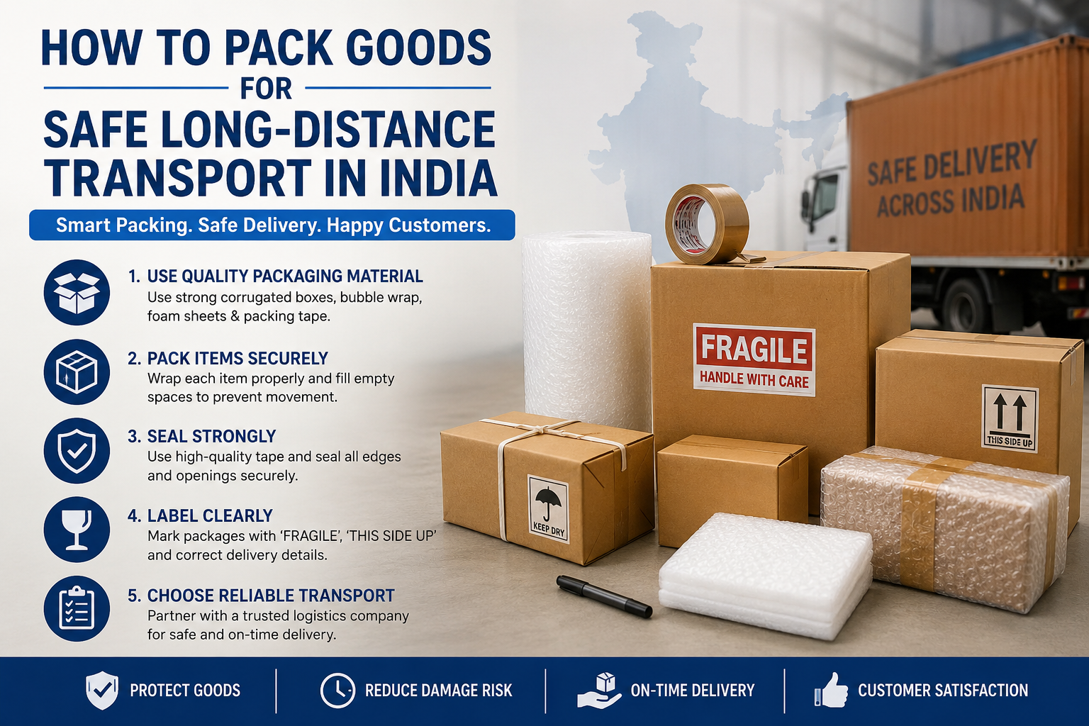 How to Pack Goods for Safe Long-Distance Transport in India