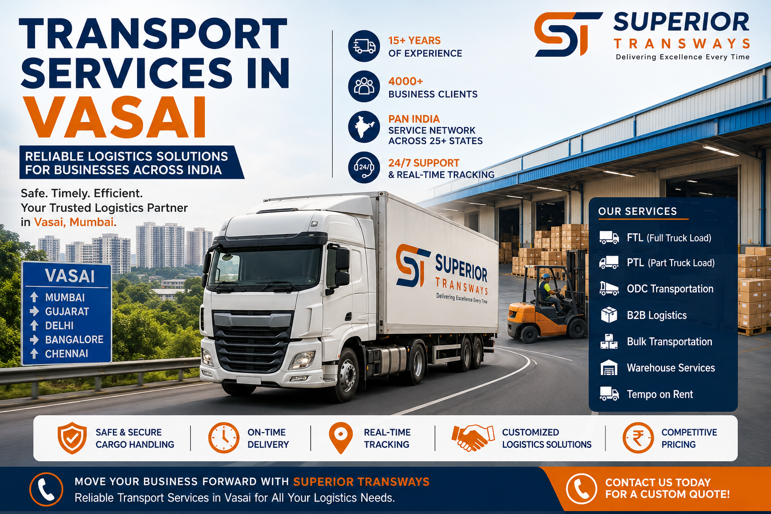 Transport Services in Vasai | Reliable Logistics Company