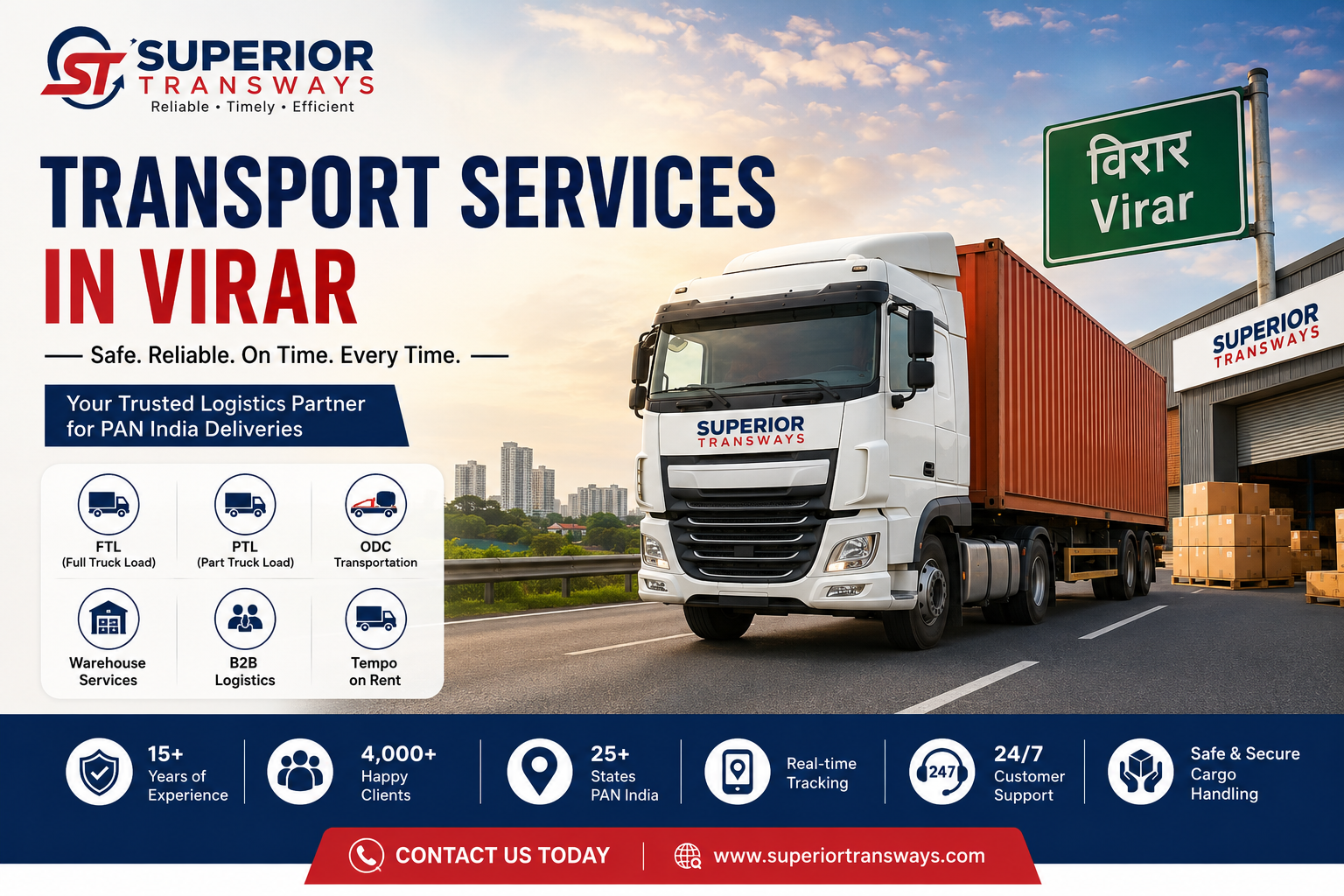 Transport Services in Virar | Reliable Logistics Company