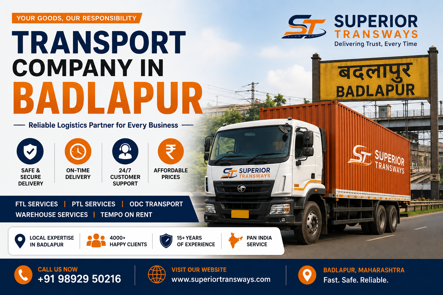 Transport Company in Badlapur | Superior Transways