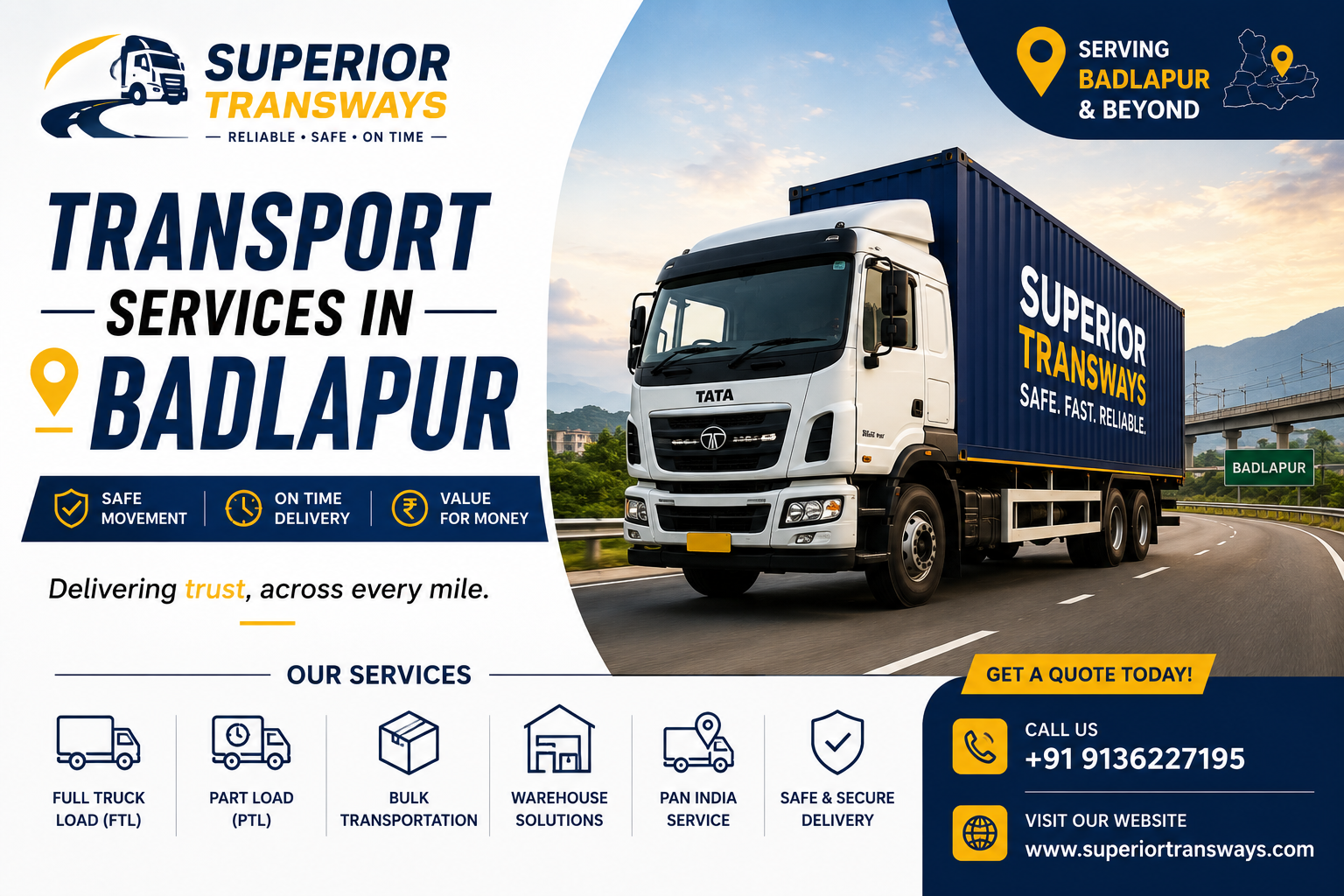 Transport Services in Badlapur | Superior Transways