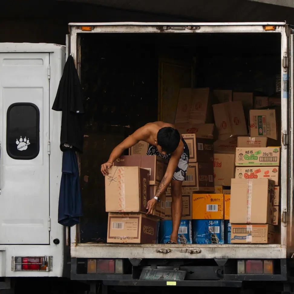 Cargo loading at a logistics facility